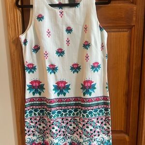 Taylor White and Pink Floral Mini Dress